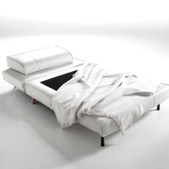 Shift poltrona letto in pelle sintetica bianca l100 p85/180 cm