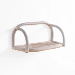 Single alka mensola da parete 1 ripiano hanna single in rattan sbiancato 43x20xh20 cm