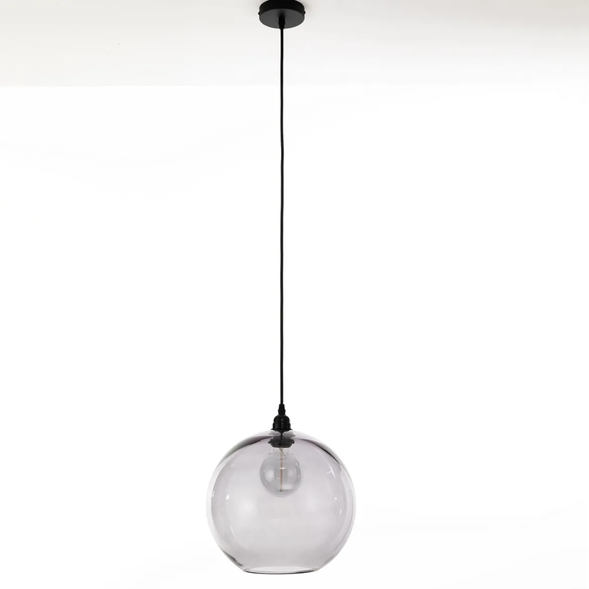 Skittle-b lampadario vetro grigio trasparente d30 h28 cm