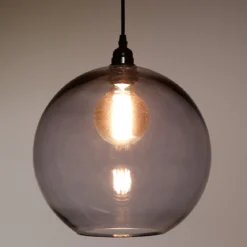 Skittle-b lampadario vetro grigio trasparente d30 h28 cm
