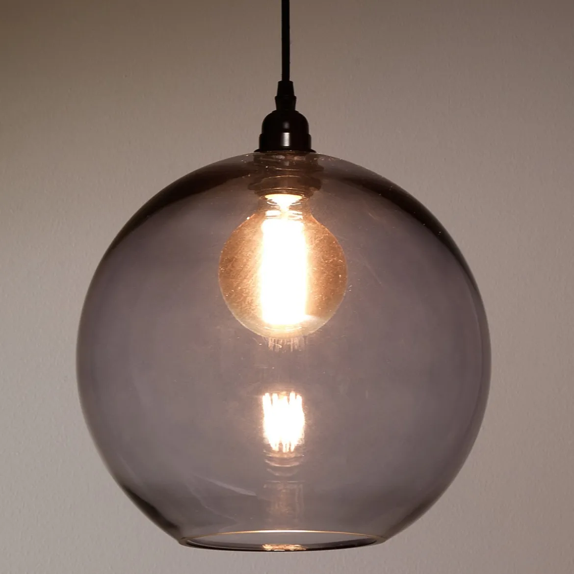 Skittle-b lampadario vetro grigio trasparente d30 h28 cm