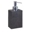 Slate dispenser portasapone in resina effetto cemento nero 7.5x5xh17 cm