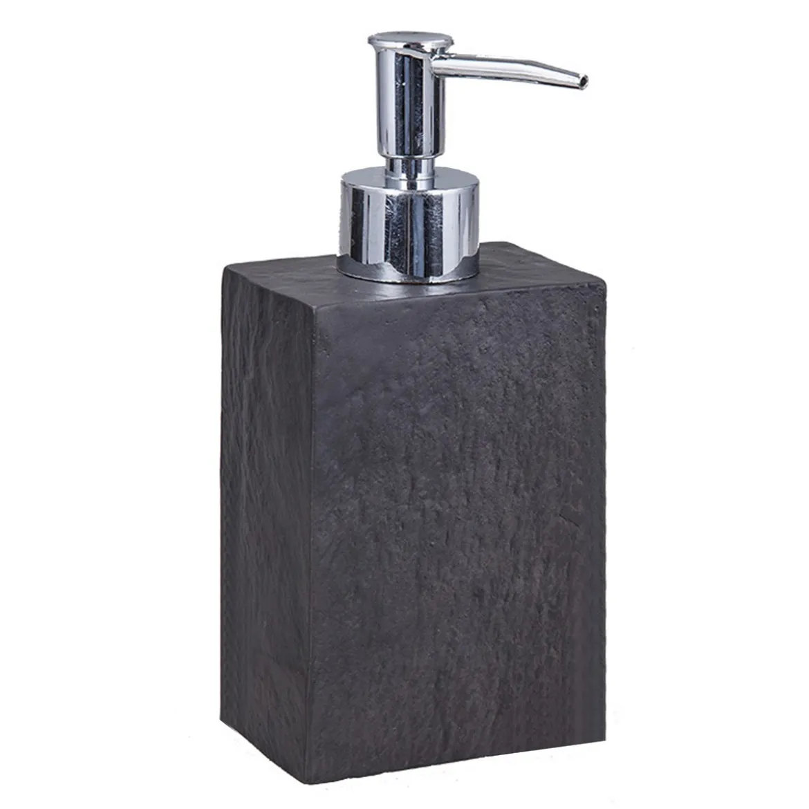 Slate dispenser portasapone in resina effetto cemento nero 7.5x5xh17 cm