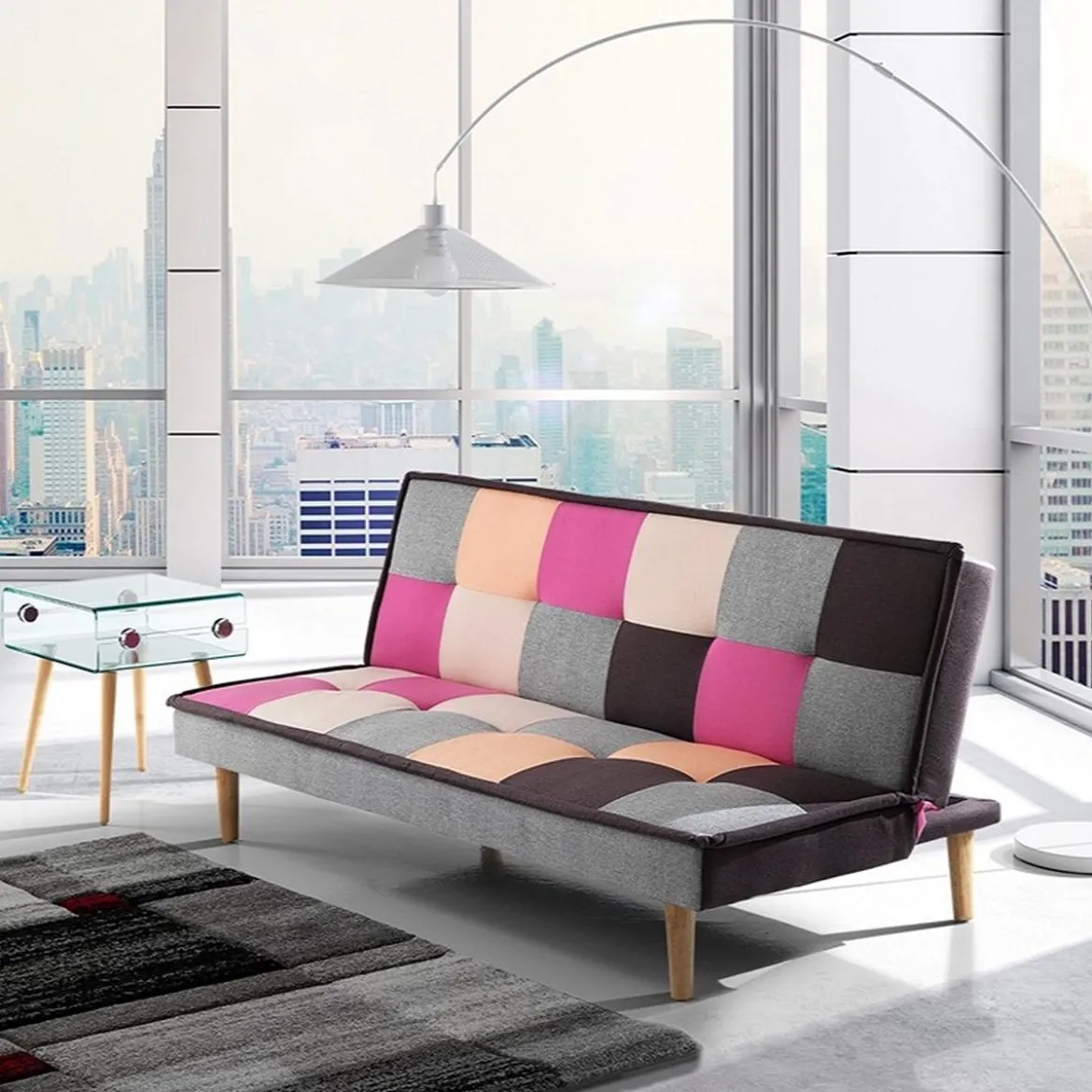 Smart-b divano letto in tessuto multi-colore l180 p90 h80