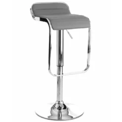 Snappy grey sgabello regolabile in pelle sintetica e metallo cromato grigio 35.5x44xh67-87 cm