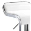 Snppy white sgabello regolabile bar in pelle sintetica bianco e metallo cromato 35.5x44xh67-87 cm