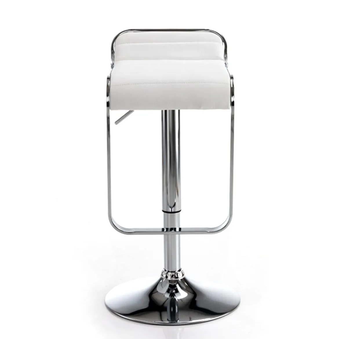Snppy white sgabello regolabile bar in pelle sintetica bianco e metallo cromato 35.5x44xh67-87 cm
