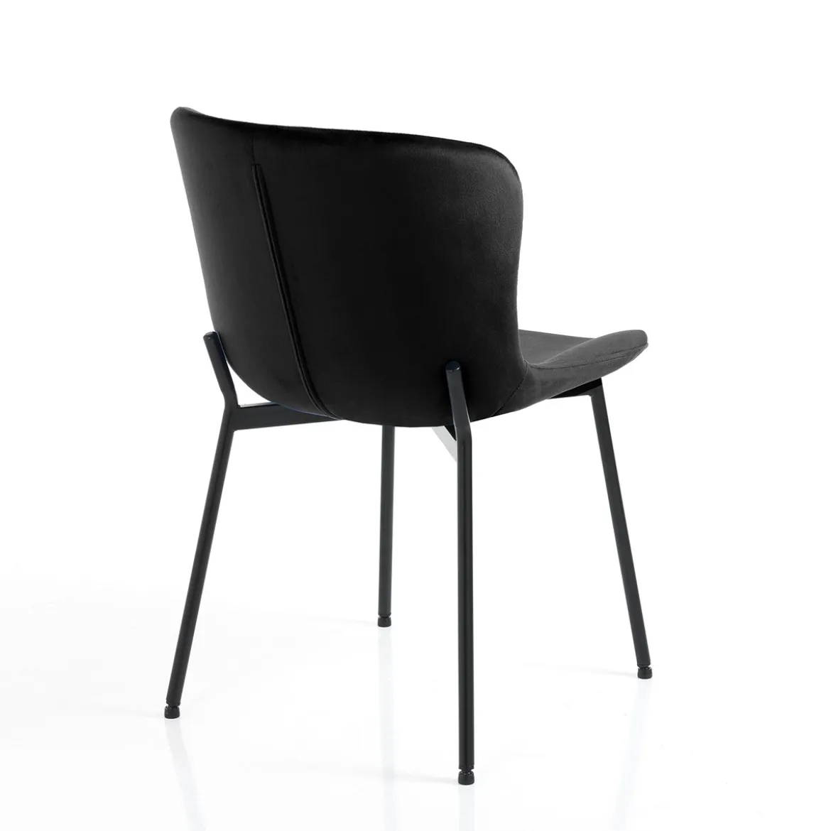 Snug velvet black sedia velluto neros truttura metallo nero opaco cm h80 l50 p60
