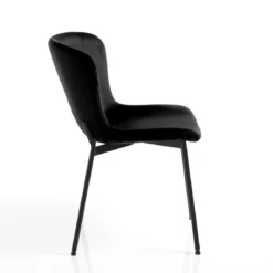 Snug velvet black sedia velluto neros truttura metallo nero opaco cm h80 l50 p60