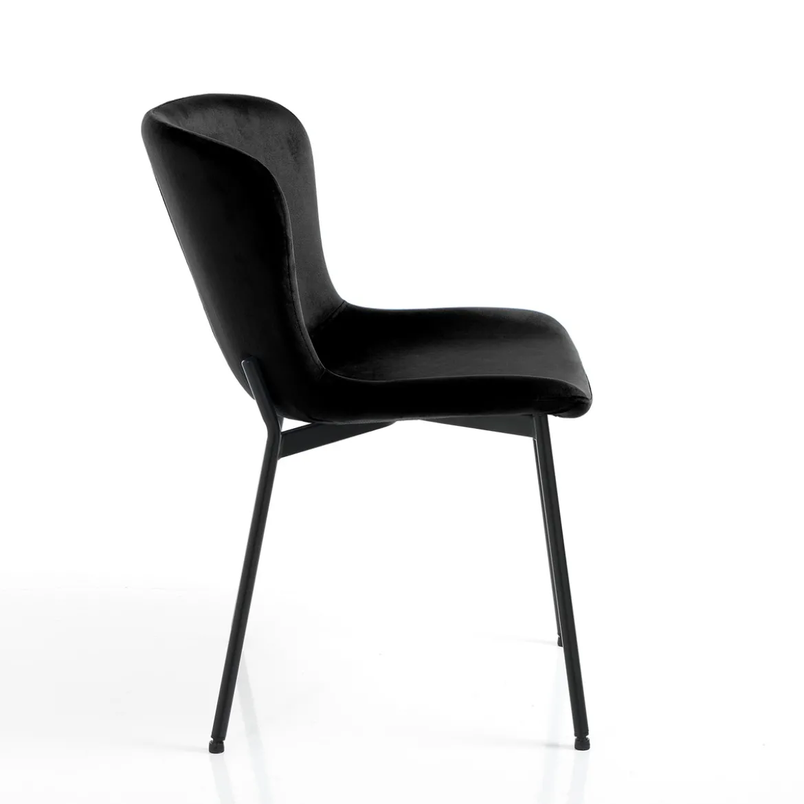 Snug velvet black sedia velluto neros truttura metallo nero opaco cm h80 l50 p60