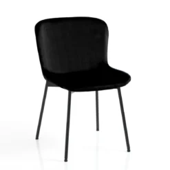 Snug velvet black sedia velluto neros truttura metallo nero opaco cm h80 l50 p60