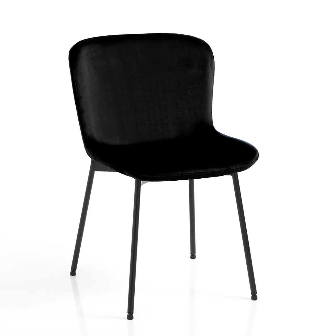 Snug velvet black sedia velluto neros truttura metallo nero opaco cm h80 l50 p60