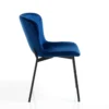Snug velvet blue sedia velluto blu struttura metallo nero opaco cm h80 l50 p60