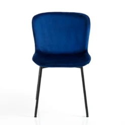 Snug velvet blue sedia velluto blu struttura metallo nero opaco cm h80 l50 p60