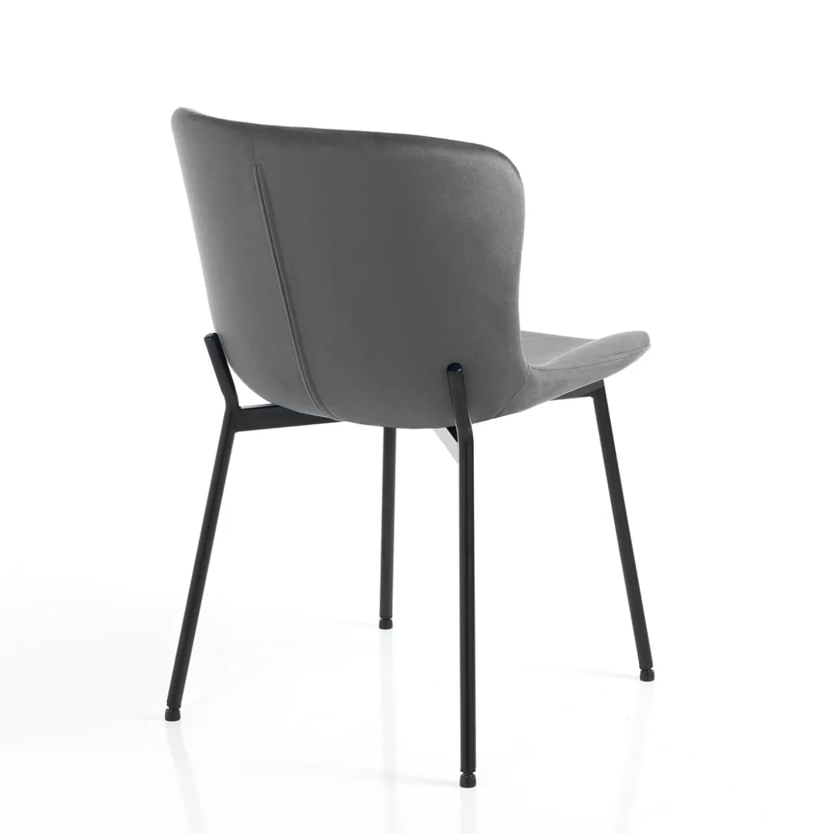 Snug velvet grey sedia velluto grigio struttura metallo nero opaco cm h80 l50 p60