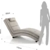 Sofia taupe chaise longue pelle sintetica tortora h85 l62 p172 cm
