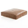 Soko pouf quadrato in pelle sintetica marrone effetto invecchiato 45x45xh12 cm