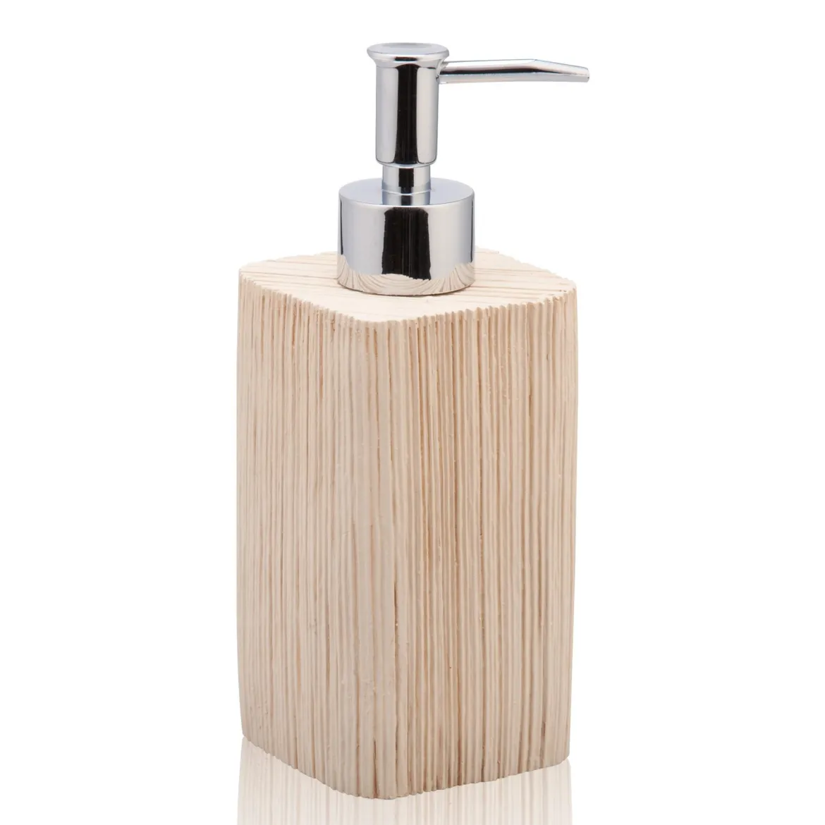Spa dispenser portasapone in ceramica effetto legno 6.5x6.5 h17.5 cm
