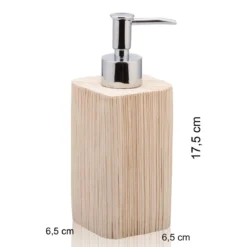 Spa dispenser portasapone in ceramica effetto legno 6.5x6.5 h17.5 cm