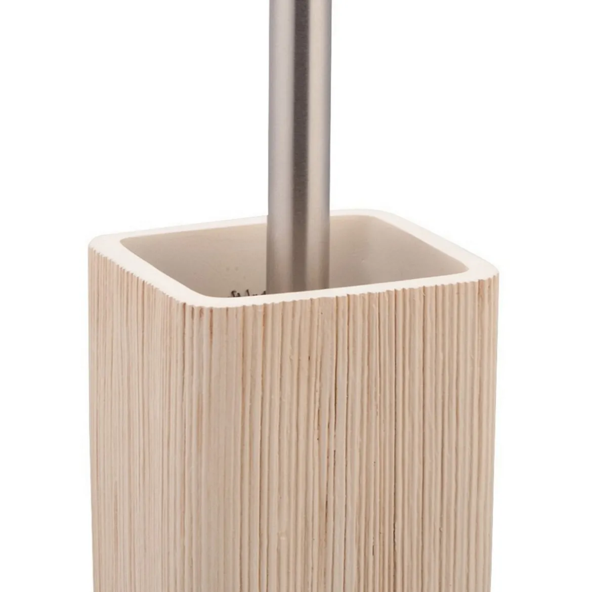 Spa portaspazzolino toilette in ceramica effetto legno 8x8 h12/36.5 cm