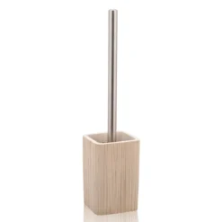 Spa portaspazzolino toilette in ceramica effetto legno 8x8 h12/36.5 cm