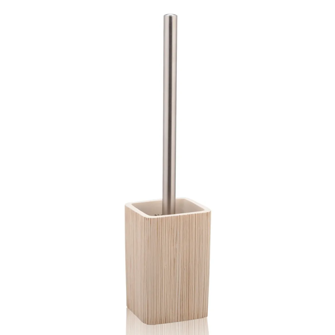 Spa portaspazzolino toilette in ceramica effetto legno 8x8 h12/36.5 cm