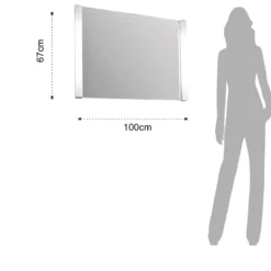 Specchiera con luci laterali interne led 100x67 cm