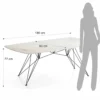 Spillo Onice Marble Tavolo Scrivania struttura Metallo Nero piano Ceramica effetto Marmo Onice Bianco Caldo, h 77 x 180 x 90 cm