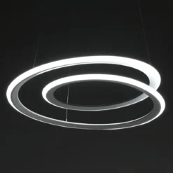 Spiral lampadario led in polipropilene bianco opaco filo regolabile d50 h165 cm