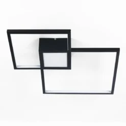 Square black plafoniera / applique led in metallo nero opaco 54x54 h8 cm