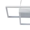 Square white lampadario led in metallo bianco opaco con filo regolabile 54x54 h8 cm