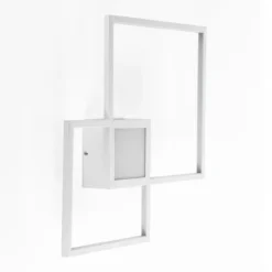 Square white plafoniera / applique led in metallo bianco opaco 54x54 h8 cm