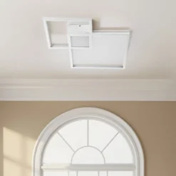 Square white plafoniera / applique led in metallo bianco opaco 54x54 h8 cm