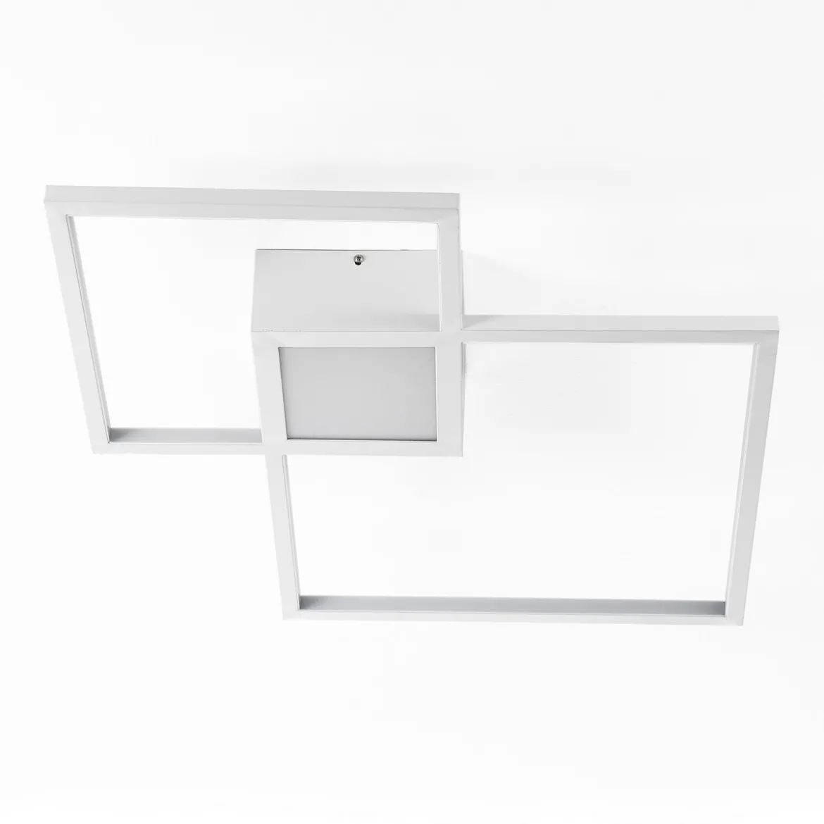 Square white plafoniera / applique led in metallo bianco opaco 54x54 h8 cm