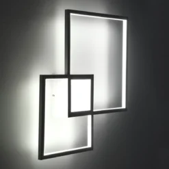 Square white plafoniera / applique led in metallo bianco opaco 54x54 h8 cm
