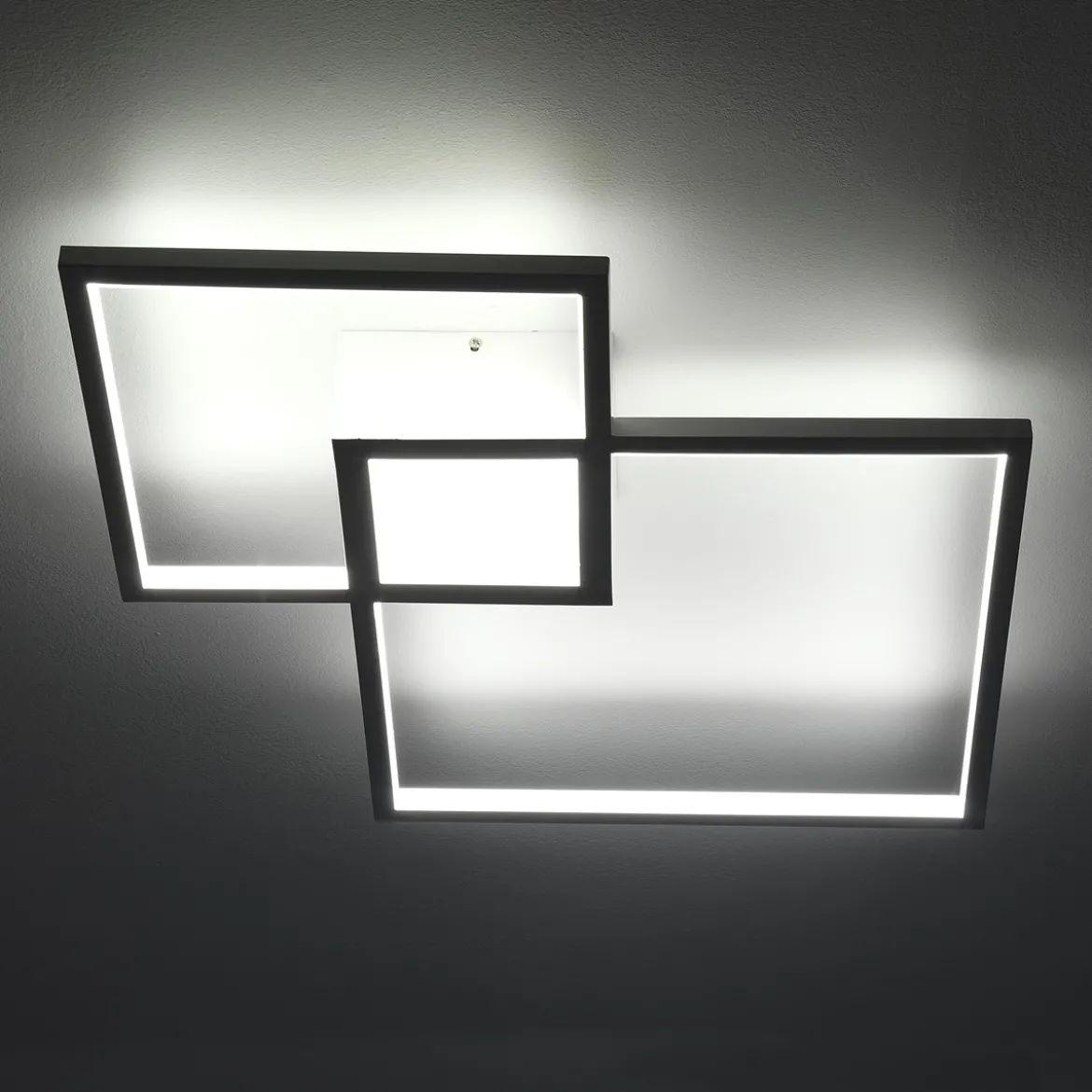 Square white plafoniera / applique led in metallo bianco opaco 54x54 h8 cm