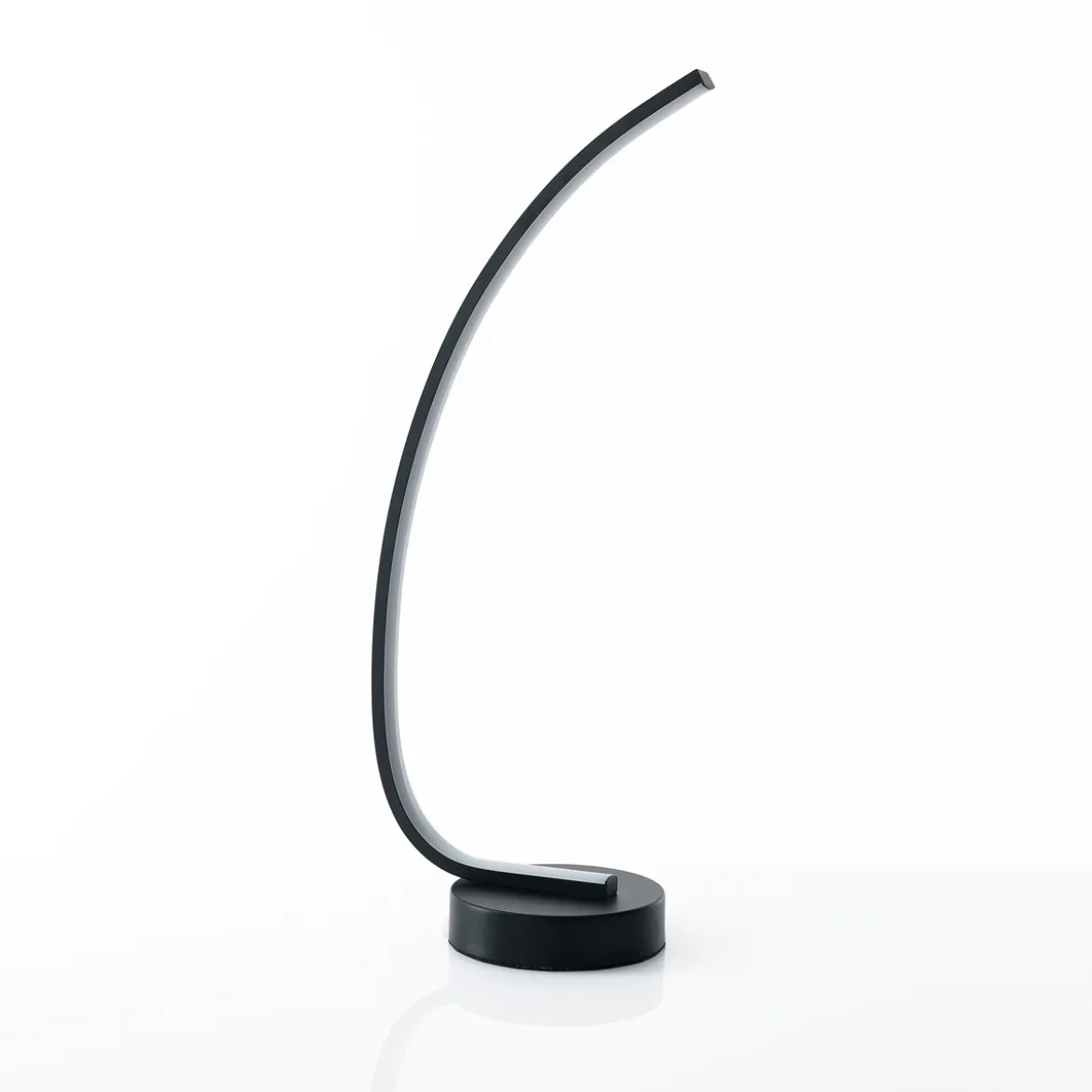 Stelo lampada da tavolo in alluminio verniciato nero opaco 15x28 h58 cm