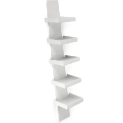 Step white libreria laccata bianco opaco 5 ripiani h155 l31 p35 cm