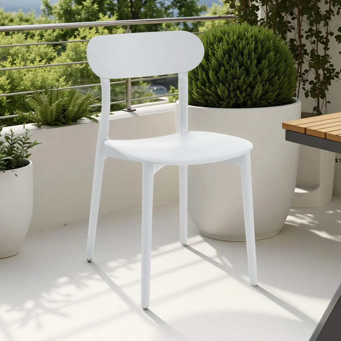 Stoccolma white sedia da interno esterno in polipropilene bianca opaco 42.5x50xh78 cm