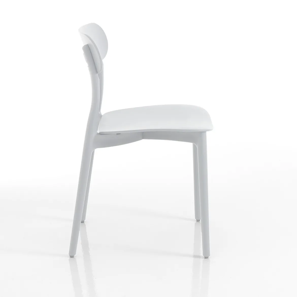 Stoccolma white sedia da interno esterno in polipropilene bianca opaco 42.5x50xh78 cm