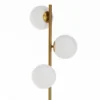 Street brass lampada da terra ottone in acciaio finitura ottone sfere in vetro bianco d30 h160 cm