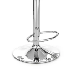 Susy sgabello bar regolabile in acrilico trasparente e metallo cromato 40x41xh56/76