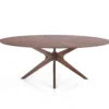 Tallin Tavolo in legno impiallacciato finitura Noce Scuro e gambe in legno massello 190x110 cm
