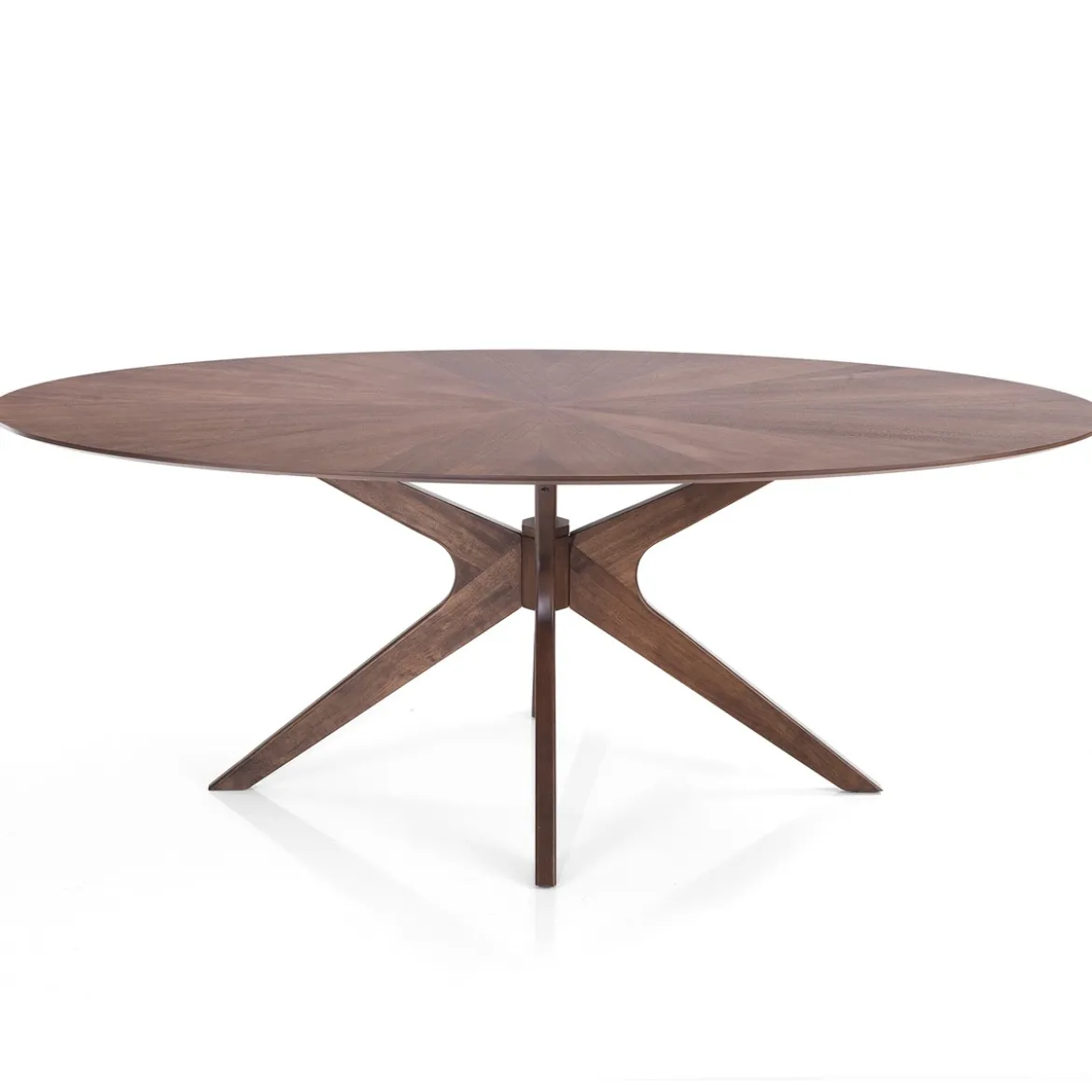 Tallin Tavolo in legno impiallacciato finitura Noce Scuro e gambe in legno massello 190x110 cm