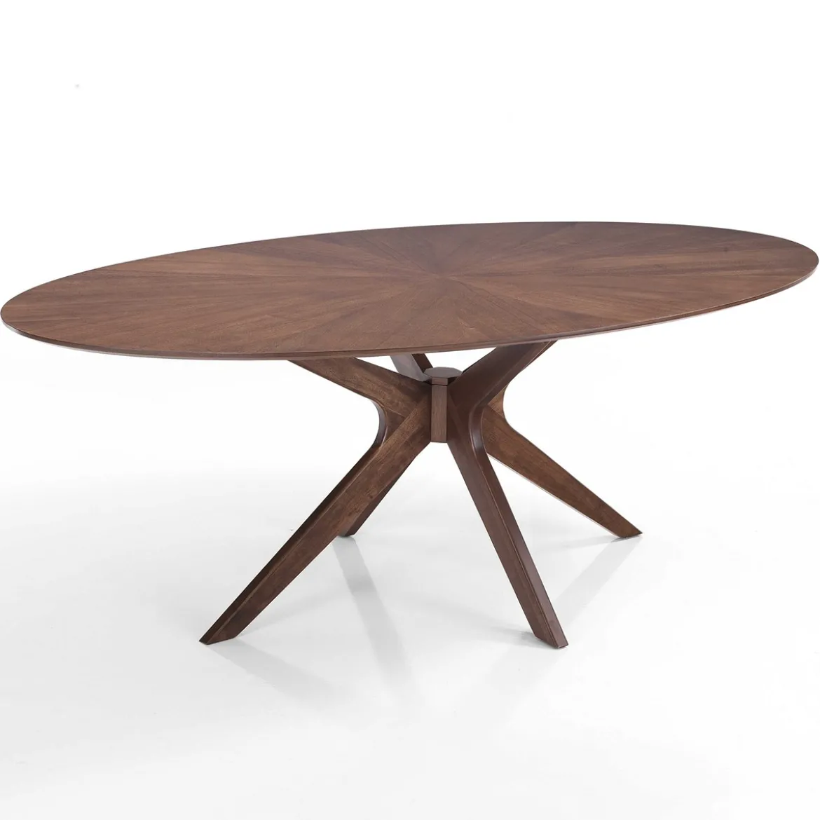 Tallin Tavolo in legno impiallacciato finitura Noce Scuro e gambe in legno massello 190x110 cm