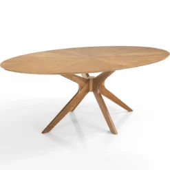 Tallin Tavolo in legno impiallacciato finitura Rovere e gambe in legno massello 190x110 cm