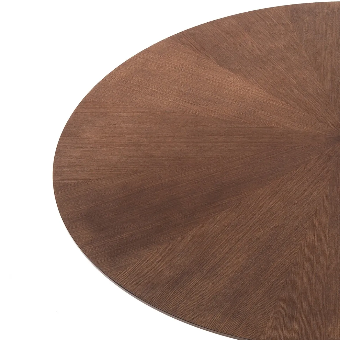 Tallin tavolo rotondo in legno chase impiallacciato finitura noce scuro e gambe in legno massello diametro 137 cm