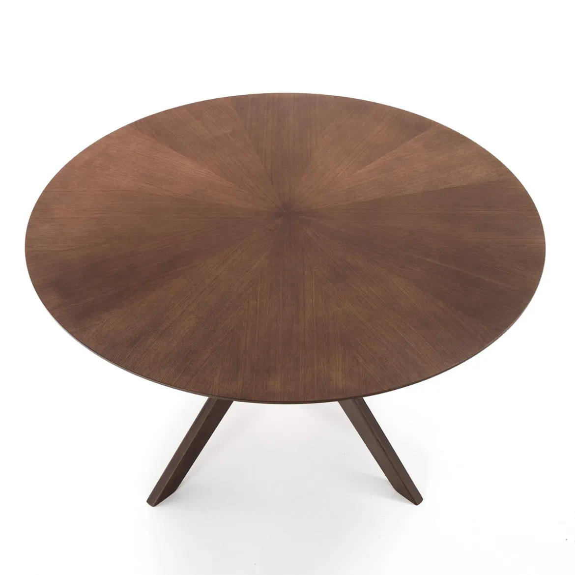 Tallin tavolo rotondo in legno chase impiallacciato finitura noce scuro e gambe in legno massello diametro 137 cm