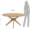 Tallin tavolo rotondo in legno chase impiallacciato finitura rovere e gambe in legno massello diametro 137 cm