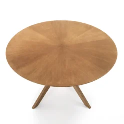 Tallin tavolo rotondo in legno chase impiallacciato finitura rovere e gambe in legno massello diametro 137 cm